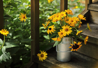 yellow flowers in a vase