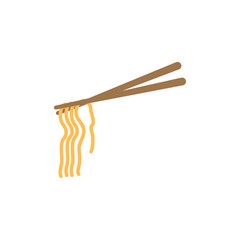 Chopstick noodle icon design illustration