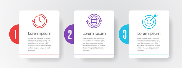 Modern timeline infographic template 3 steps