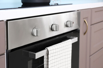 Modern electric oven in kitchen