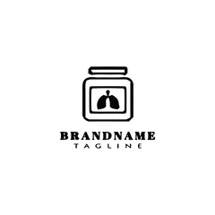 pill with bottle or box logo icon cartoon vector illustration