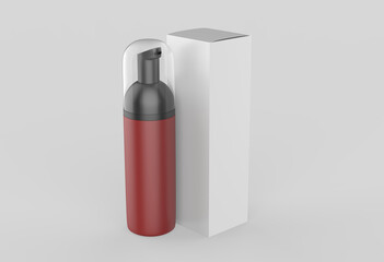 Cosmetic Bottle with Pump Mockup on isolated background. 3d illustration  