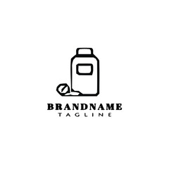 pill with bottle or box logo icon design vector illustration
