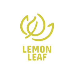 yellow lemon leaf fruit nature logo concept design illustration