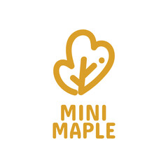 mini maple leaf autumn nature logo concept design illustration