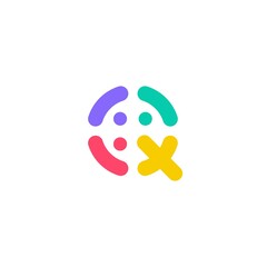 q letter people team family together logo vector icon illustration