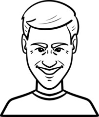 man who laughs evil. comic, outline, monochrome.