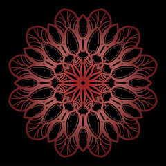 Circular pattern in the form of mandala with flower for henna tattoo decoration