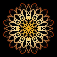 Circular pattern in the form of mandala with flower for henna tattoo decoration