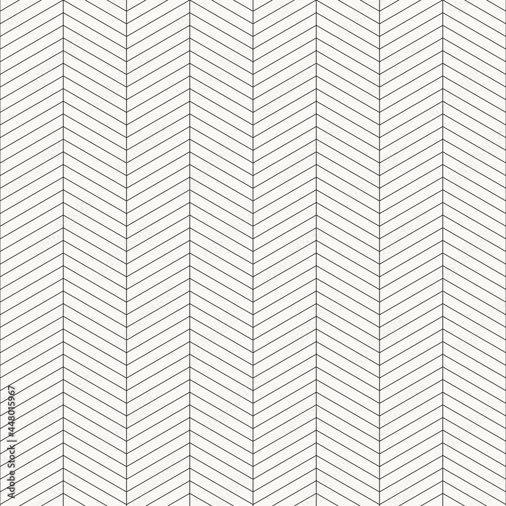 Wall mural seamless vector pattern. black and white geometric texture, chevron design with zigzag shapes. floor