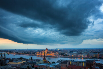 Thunderstorm over the Budapest, Hungary