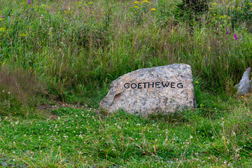 German "Goetheweg" at the "Harz" mountains