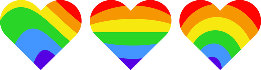 Vector of the LGBT hears - Rainbow Pride hearts