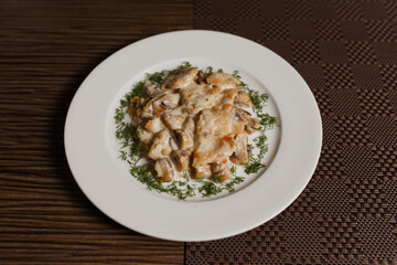 meat with cream sauce