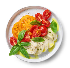 plate of tomato and mozzarella salad