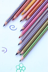 Obraz premium color pencils on white background