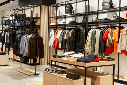 Interior of a men's clothing store. Style and fashion.