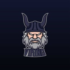 Viking Head Mascot Esports Logo. Viking mascot