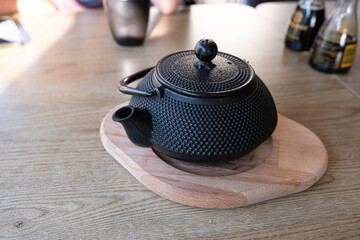 herbal tea standing on wooden table