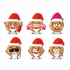 Santa Claus emoticons with gingerbread round cartoon character