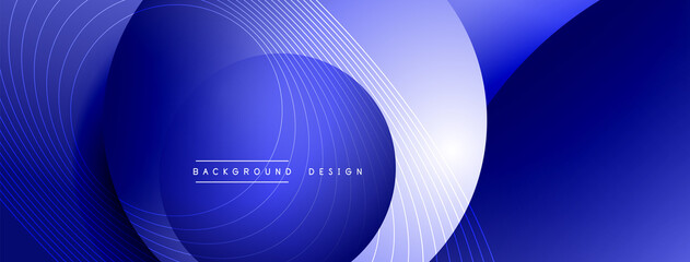 Gradient circles with shadows. Vector techno abstract background. Modern overlapping forms wallpaper background, design template