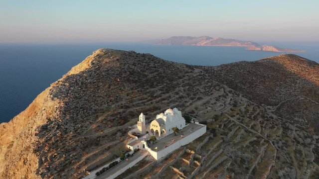 Panagia Church at sunset, Folegandros Island, Cyclades, Greece
