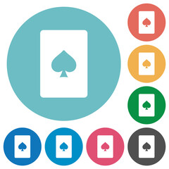 Spades card symbol flat round icons