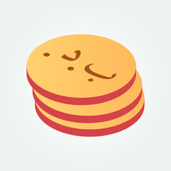 Bahrain currency symbol coin isometric vector illustration design