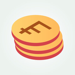 Burkina Faso currency symbol coin isometric vector illustration design