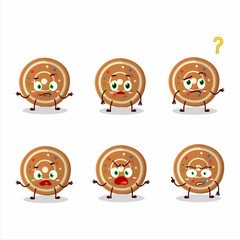 Cartoon character of gingerbread round with what expression