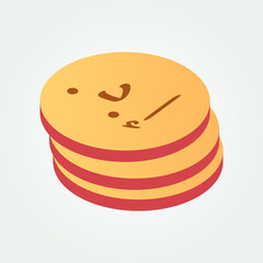 Jordan currency symbol coin isometric vector illustration design