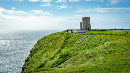 Historical ruins at Cliffs of Moher in Ireland