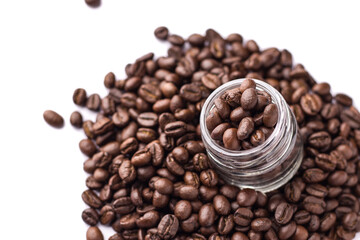 Coffee beans isolated stock image.