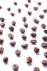 Coffee beans isolated stock image.