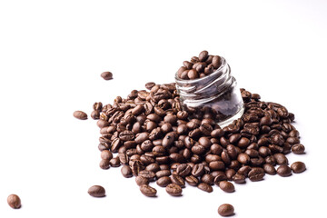 Coffee beans isolated stock image.