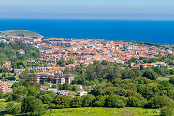 Fototapeta na wymiar Panoramic view of the municipality of Llanes in the coast of Asturias, Spain