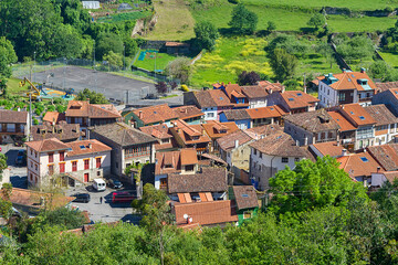 Fototapeta na wymiar Panoramic view of the municipality of Llanes in the coast of Asturias, Spain