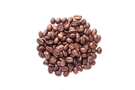 Coffee beans isolated stock image.
