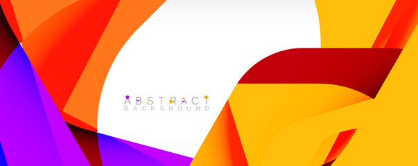 Geometric abstract background - multicolored abstract shapes on white. Vector Illustration For Wallpaper, Banner, Background, Landing Page