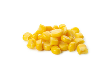 Pile of corn seeds isolated on white background