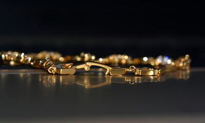Gold is a real gold bracelet. set with diamonds a beautiful ornament