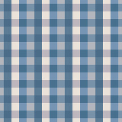 Japanese Blue Checkered Vector Seamless Pattern