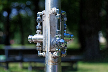 shower buttons that sit together in the summer heat