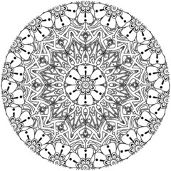mehndi flower decorative ornament in ethnic oriental style, doodle ornament, outline hand draw.