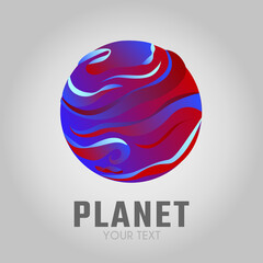 colorful planet with gray background