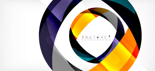 Obraz premium Geometric abstract background. Circle created with overlapping color shapes. Vector Illustration For Wallpaper, Banner, Background, Landing Page