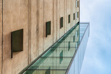 Architecture of a modern building with a glass facade