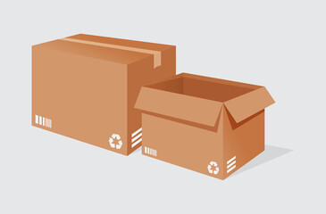 Illustration vector graphic of 2 delivery box on white background perfect for icon business