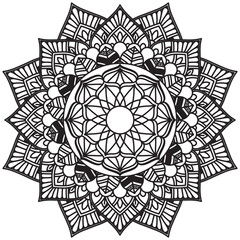 Leaf Flower Petal Coloring Mandala Art Simple Graphic Shape Vector Floral Oriental Outline Vintage Decorative Elements Pattern Illustration Islam Arabic Indian Turkish Mystic Religion Morals Lotus