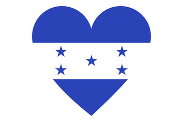 Honduras flag of heart shape isolated on white background